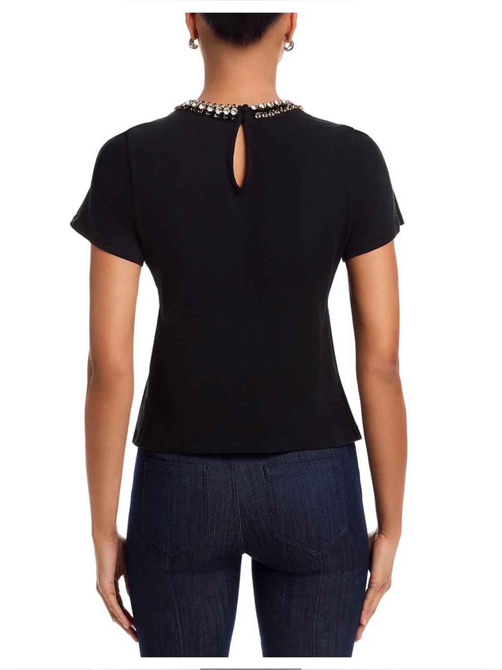 cinq a sept Black Embellished Top - Picture 10 of 12